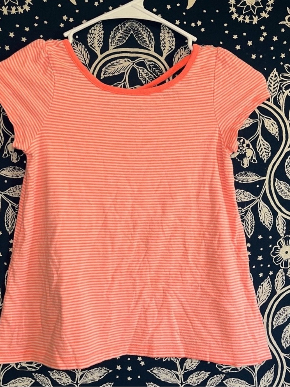 Crazy 8 Coral Stripe Short Sleeve Tee